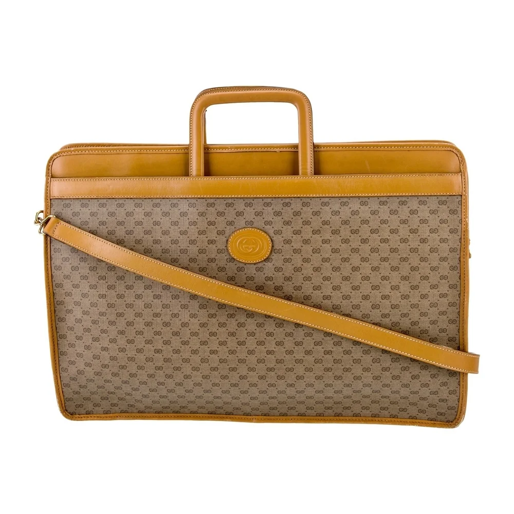 Vintage Gucci Micro GG Monogram Briefcase With Retractable Handles & Strap